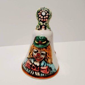 Capodimonte Ceramic Clown Bell, 2 Sided, Vintage Made in Italy, Mid Century